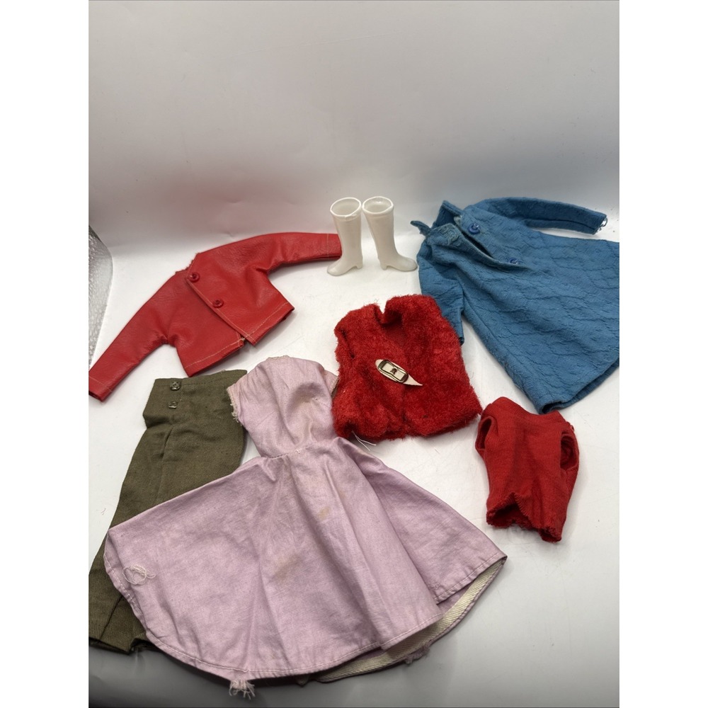 VTG Lot 7 Barbie Doll Clothes Tops Shirts Dresses From 1960s- AS IS - Picture 1 of 15